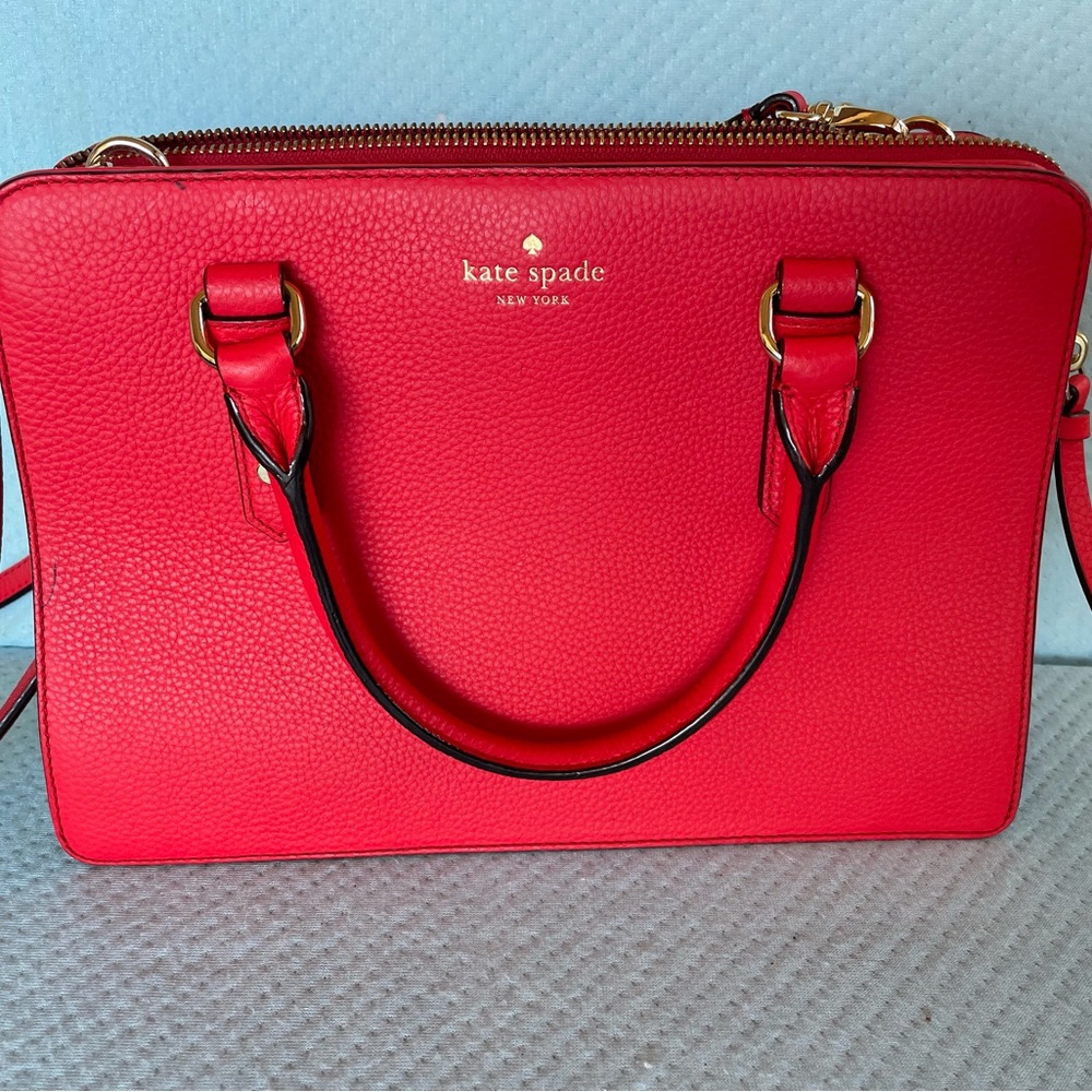 kate spade Red Pebbled Leather Satchel